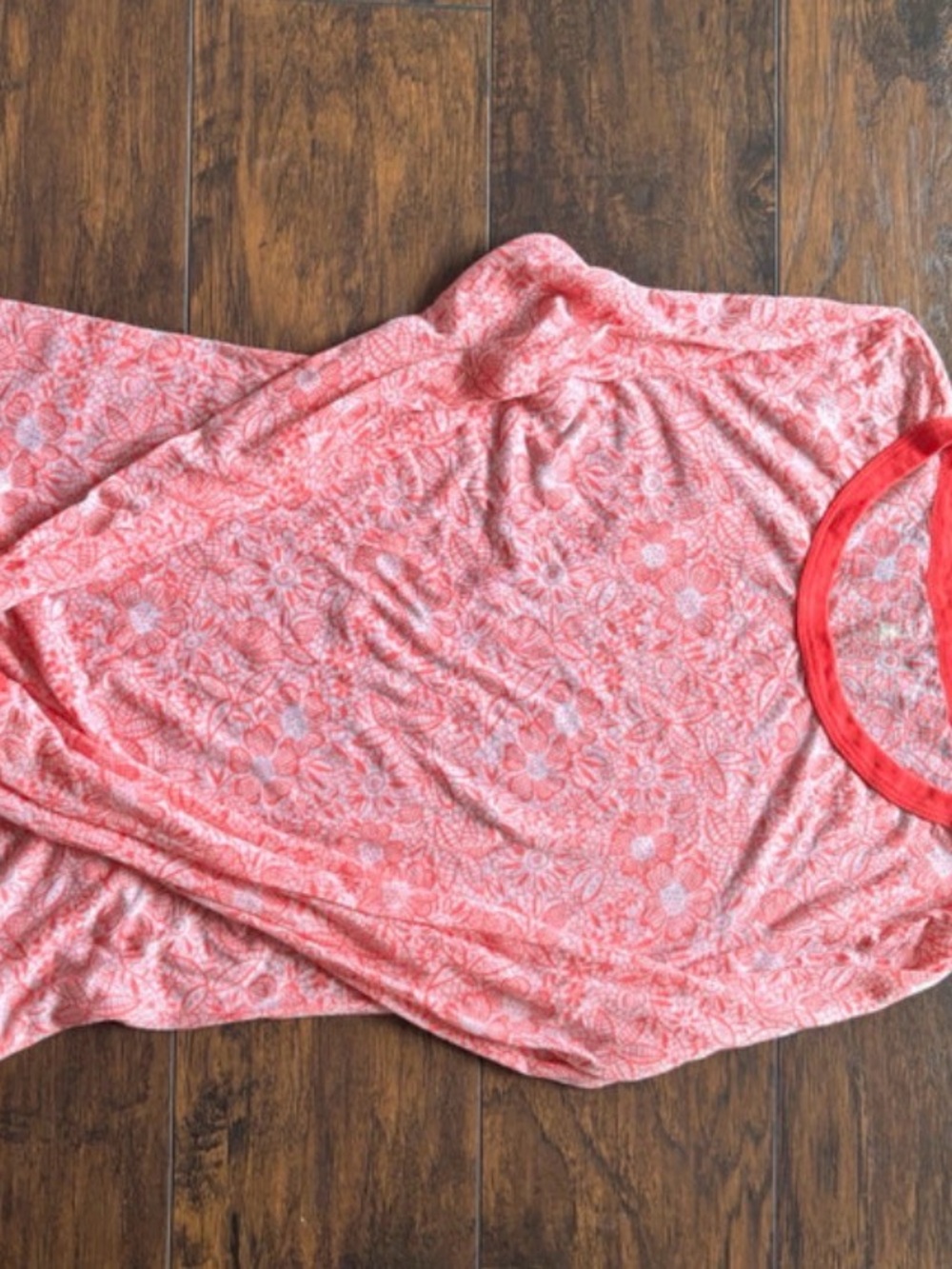 Source Unknown Coral Pink Floral Long Sleeve Tee